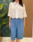 Camicia crop in pizzo 18030