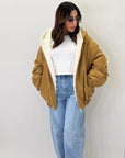 Bomber Lumina Con Pelliccia Oversize