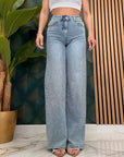 Jeans Wide Leg Strass 1271