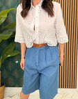 Camicia crop in pizzo 18030