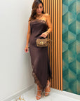 Abito satin con pizzo 53819