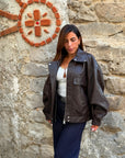 Bomber in ecopelle 8756