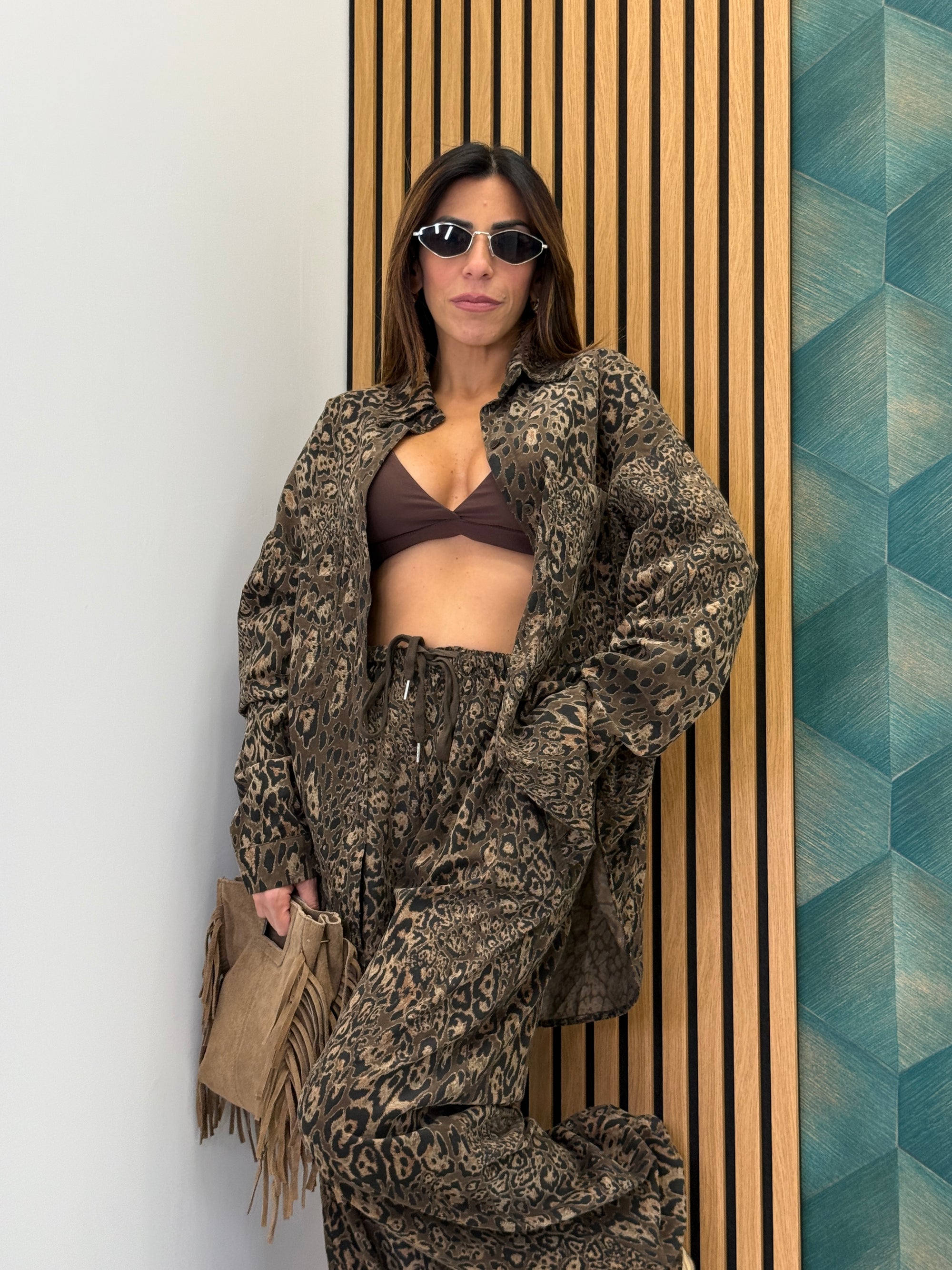 Coordinato Animalier velluto a coste 25687