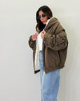 Bomber Lumina Con Pelliccia Oversize
