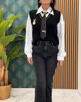 Camicia con gilet e cravatta 32117