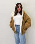 Bomber Lumina Con Pelliccia Oversize