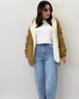 Bomber Lumina Con Pelliccia Oversize