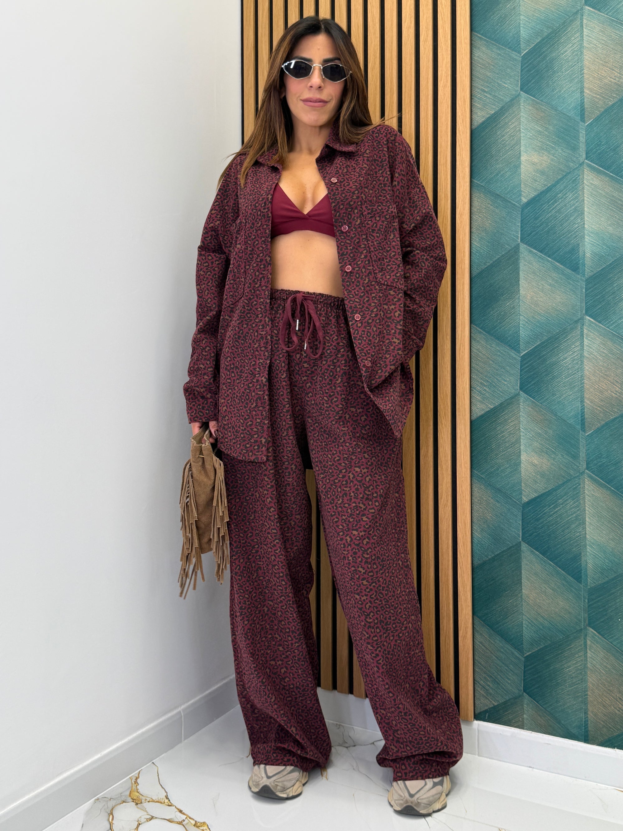 Coordinato Animalier velluto a coste 25687