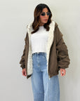 Bomber Lumina Con Pelliccia Oversize