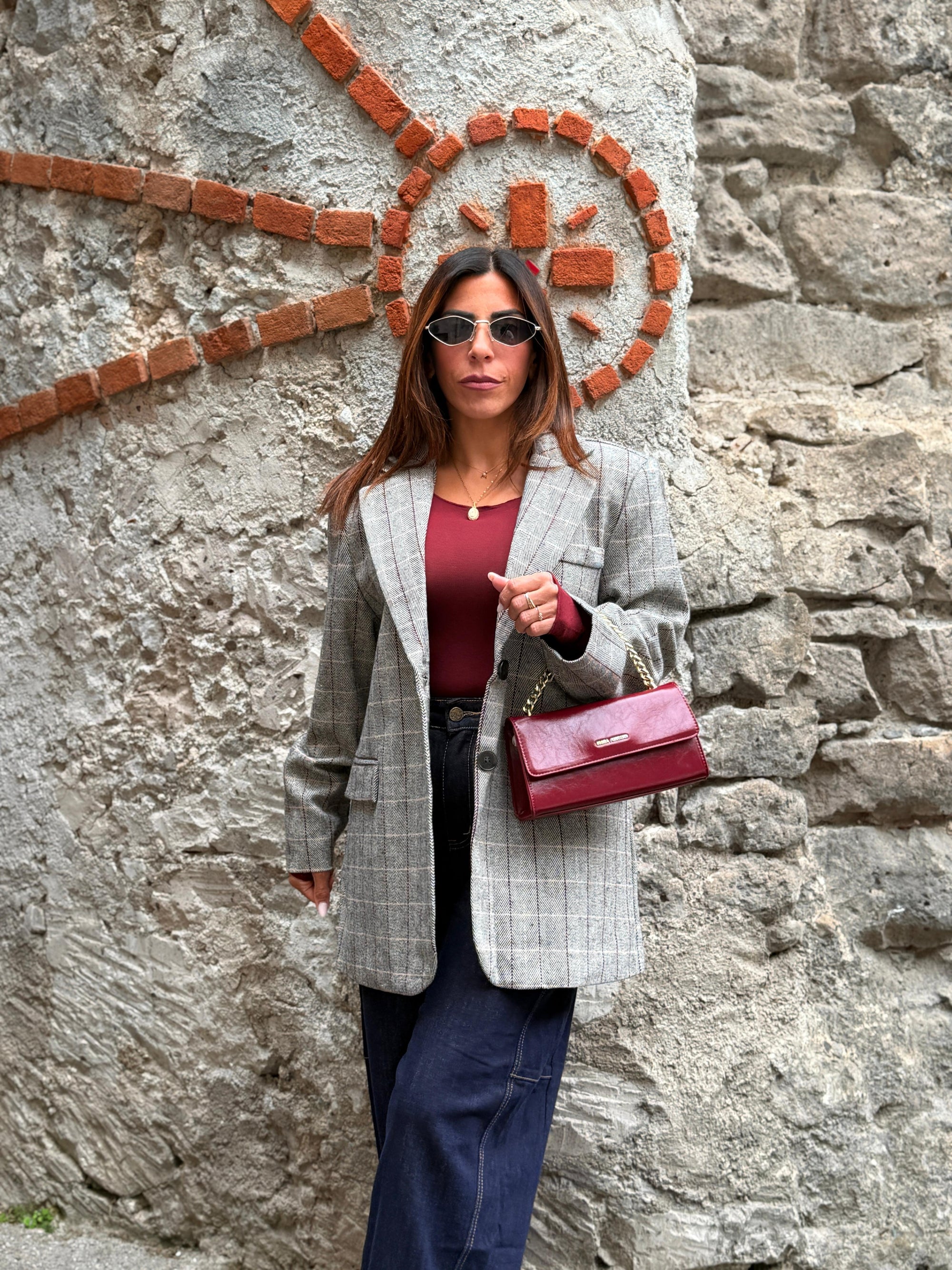 Giacca Herringbone 80129