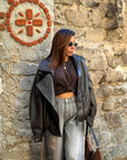 Giubbino Oversize Ecopelle 15019