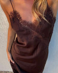 Abito Satin con pizzo 7838