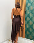 Abito satin con pizzo 53819